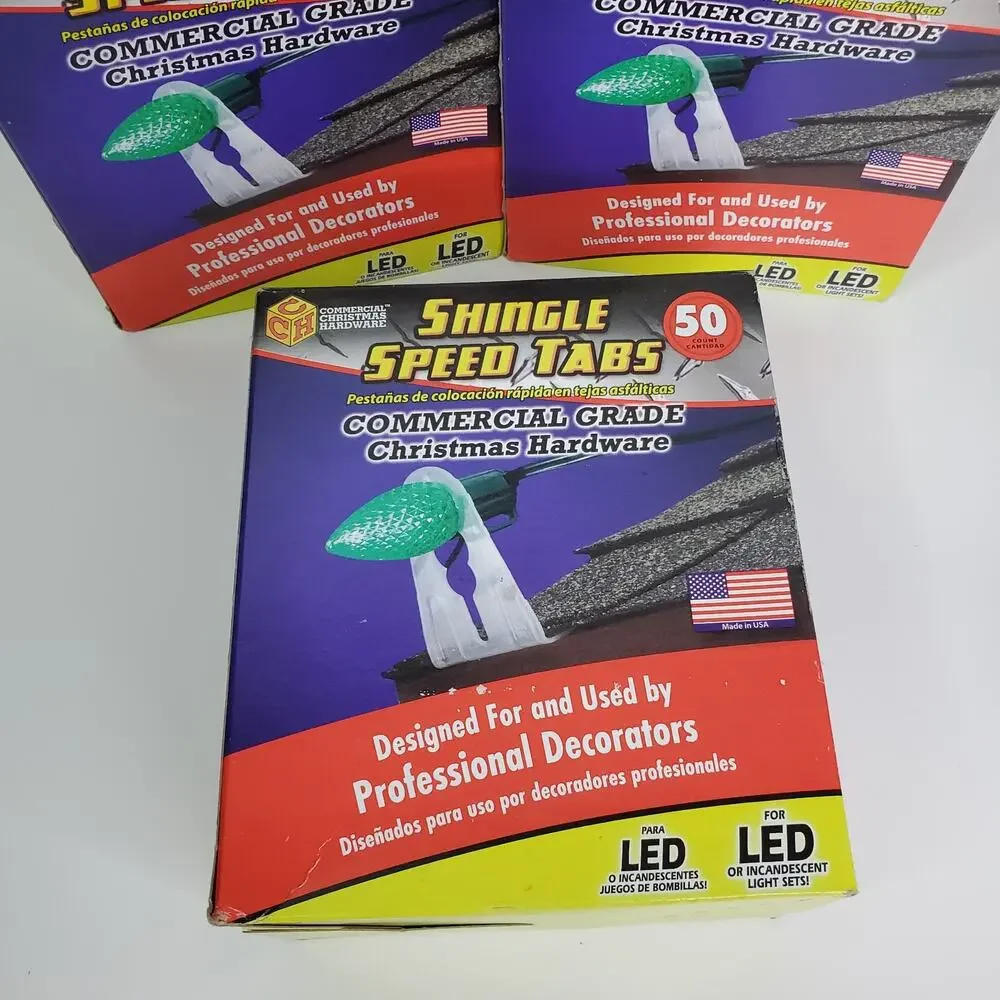 150 Count Adams Commercial Grade Shingle speed tabs light for Christmas Lights